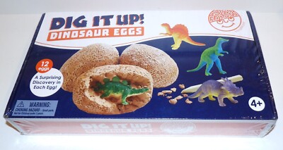 NIB MINDWARE DIG IT UP! 12 DINOSAUR EGGS ~12 EGGS, 12 CHISELS, EXCAVATION GUIDE~