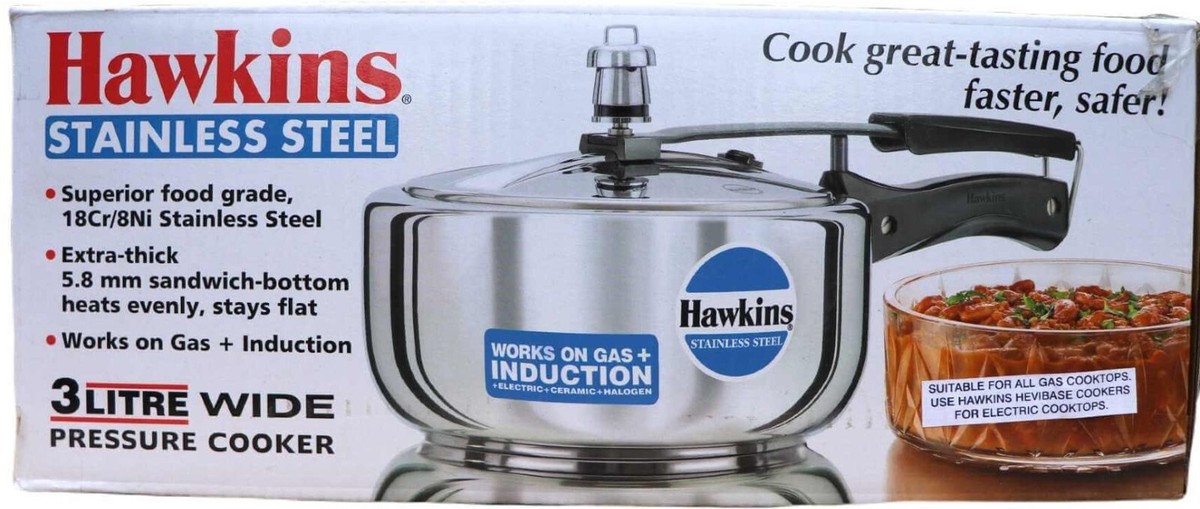 Hawkins Stainless Steel Pressure Cooker Litre 3L