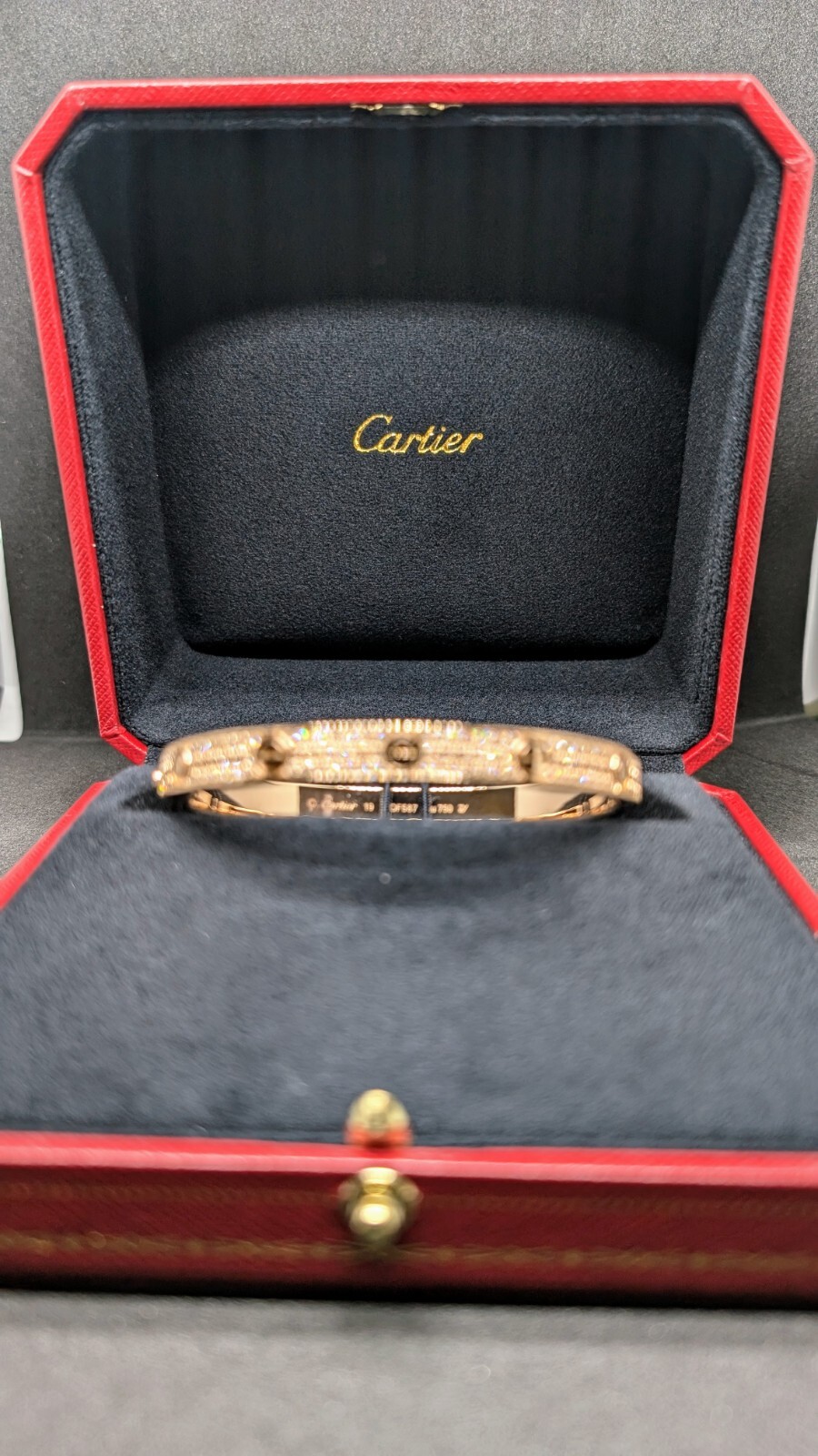 Cartier Pave Love Bracelet Size 19 Rose Gold 18ct RRP £42,400