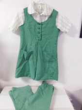 Vintage  Girl Scout Jumper, Button Down Shirt & Pants 3 pc sz 8
