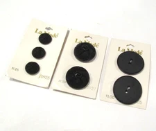 La Mode Black Buttons Swirly Shank or Flat Matte Your Choice