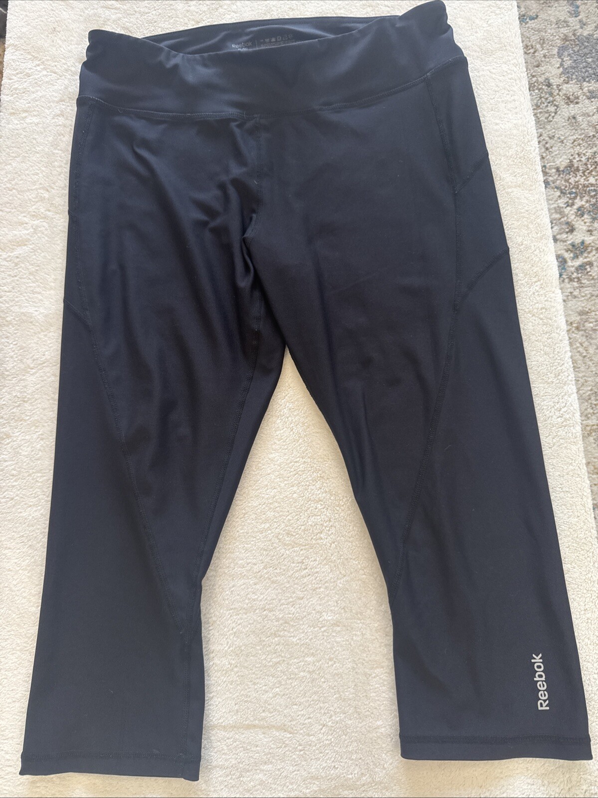 Reebok Black Capri Workout Leggings XL