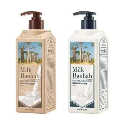 MilkBaobab White Musk Perfume Shampoo 500ml + Treatment 500ml Set Korean Beauty