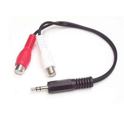 StarTech.com Stereo Audiokabel 15cm - 35mm Stecker auf 2 Buchse Cinch (AUDIOKABEL