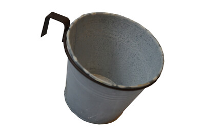 1X Pflanztopf mit Halter für Europalette Balkon usw. Metall 12X10 cm Blumentopf