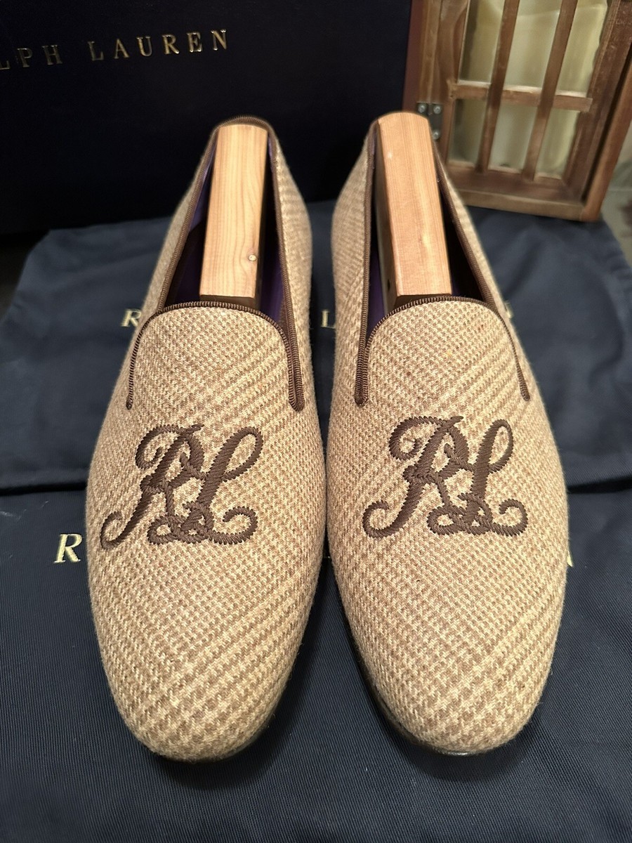 Ralph Lauren Purple Label Size 9.5D Wool Glenplaid Slippers  display picture 3
