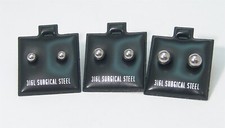 Ball Stud Earrings Surgical Steel Hypoallergenic Select 4, 5, or 6 mm Carded