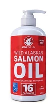 Salmon Oil for Dogs & Cats (16oz) - Fish Oil Omega 3 EPA DHA Liquid Food Supp...