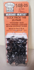 Kadee 148-25 Bulk Pack 25 Pairs Metal Whisker Couplers Medium Centerset HO Scale