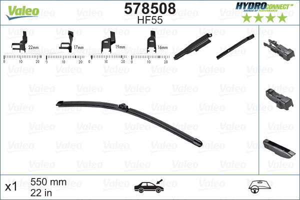 Valeo 578508 Scheibenwischer FüR VW Audi Seat BMW Fiat Peugeot Renault Ford-image