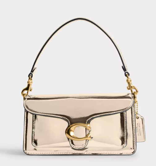 COACH Tabby 12 CO278 B4/GD Mirror Metallic Leather Gold 2way Crossbody Mini Bag