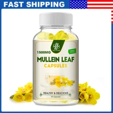 Mullein Leaf Supplement 120 Softgels Support Lung Cleanse for Healthy Breathing