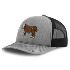Richardson 112 Trucker Hat Western Farm Animal Cattle Hereford Bull Polyester