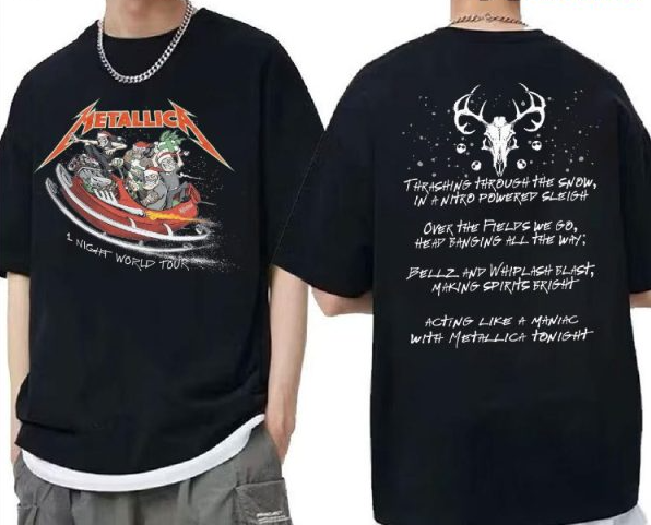 Metallica World Tour Sleigh Holiday Graphic Unisex Tee