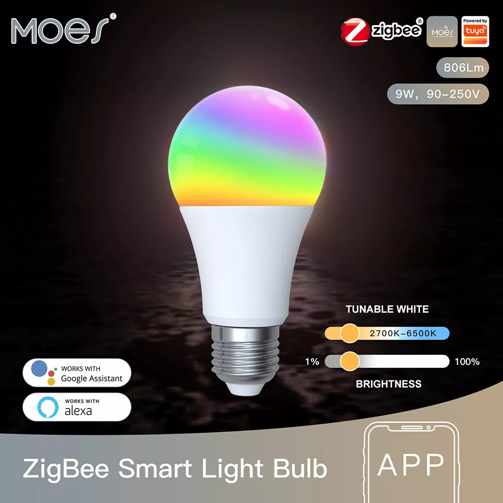 MoesHouse Smart LED Bulb E27 RGB Smart Bulb Remote Control for Alexa Google  Home