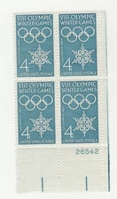 Scott # 1146  US  Winter Olympics  Plate Block  M/NH  O/G