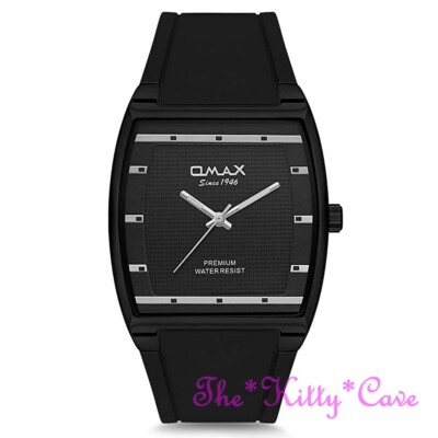 OMAX Chic Black Sporty Seiko Y121 Movt Tonneau Unisexuhr 4 Jahre Garantie D006