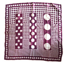 Vera Purple and White Scarf 21.5" Square Circles Circle Design of Various Sizes