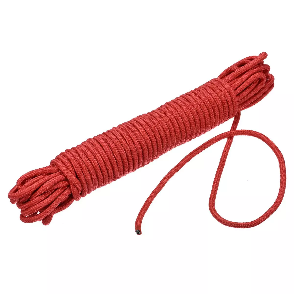 Nylon Rope Solid Braided 1 Roll of 0.23 Inch x 49.2 Foot Red