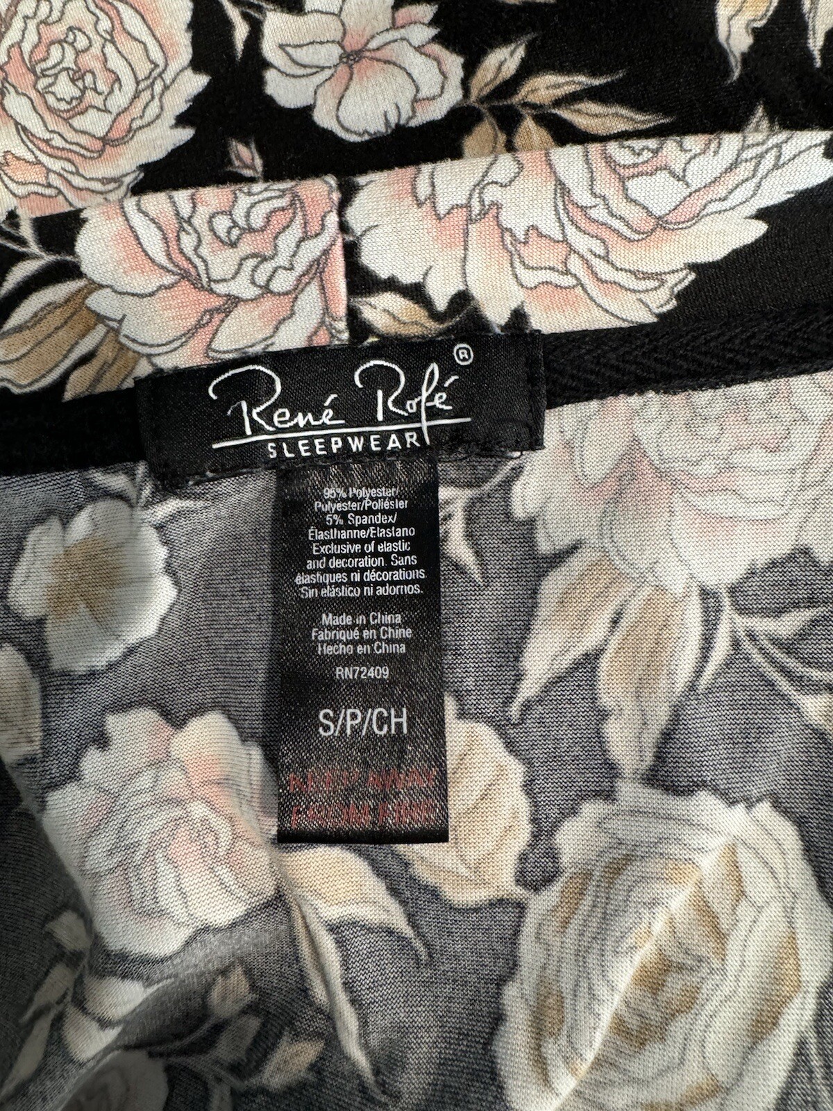 RENE ROFE Sleepwear Womens Robe Size Small Floral Print | eBay