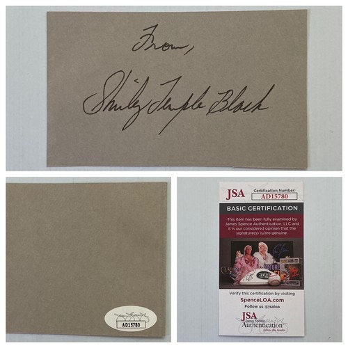 Child Star Shirley Temple Signed Autograph 3x5 Cut Signature - JSA - FREE S&H!