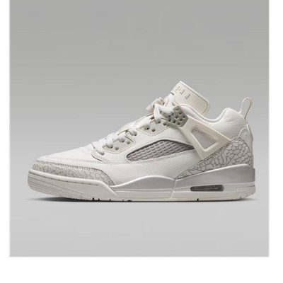 Jordan Air Jordan Spizike Mid Top Basketball Sneaker Swan Wolf Grey Leather