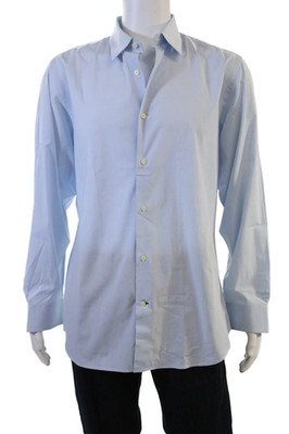 Banana Republic Mens Long Sleeve Point Spread Dress Shirt Light Blue Size L