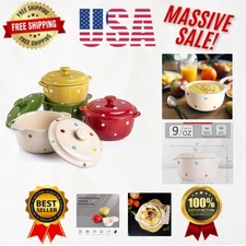 Assorted Color 9 OZ Ramekins - Set of 4 Dishwasher Safe Mini Casserole Dishes