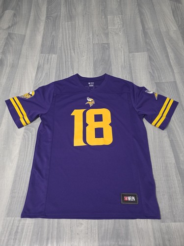 Justin Jefferson #18 Minnesota Vikings NFL Football Purple Jersey Size L