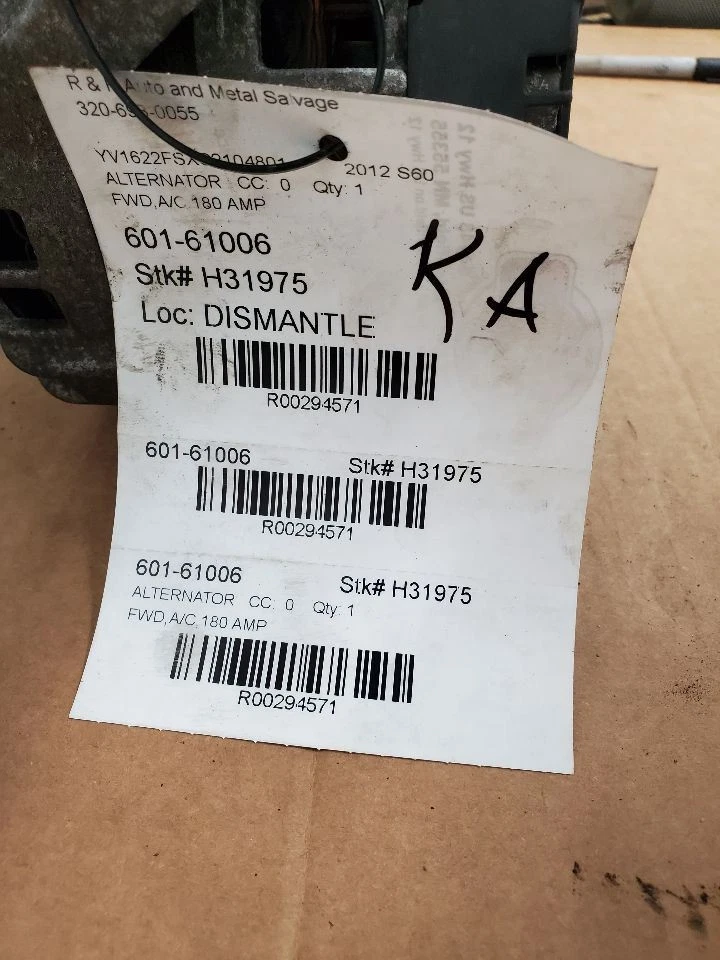 Генератор переменного тока 180 А подходит для 14-16 VOLVO S60 294571 - Изображение 4 из 4