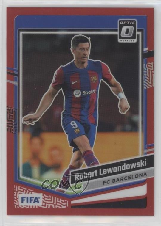 2023-24 Panini Donruss FIFA Optic Red Prizm 254/299 Robert Lewandowski #113 12zw