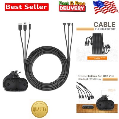 Black 3-in-1 HTC Vive Cable 5M - Safe, Efficient & Clutter-Free VR Connection