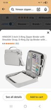 3-Inch 3-Ring Zipper Binder with Shoulder Strap, D-Ring Zip Up Binder with 70...