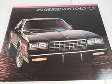 1983 Chevrolet Monte Carlo 12 Pp. Brochure. 4th Generation Monte Carlo. Perfect.