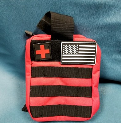 7x8 Heavy Canvas First Aid Survival Bg Red Black Belted Swiss Cross B+W Flag