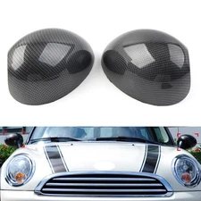1 Pair Carbon Fiber Look Door Wing Mirror Cover For Mini R55 R56 R57 R58 R59