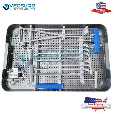 Orthopedic Surgical Instrument Tlif Banana Shape Peek Cage Instrument Set 24 Pcs