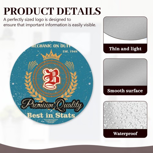 No Mames Way Round Aluminum Foil Wall Art - 8x8 Reusable Tin Painting, Classic R