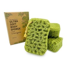 3 PCS Large Loofah Shower Bath Sponge Pouf Dual Texture PU Foam Exfoliator