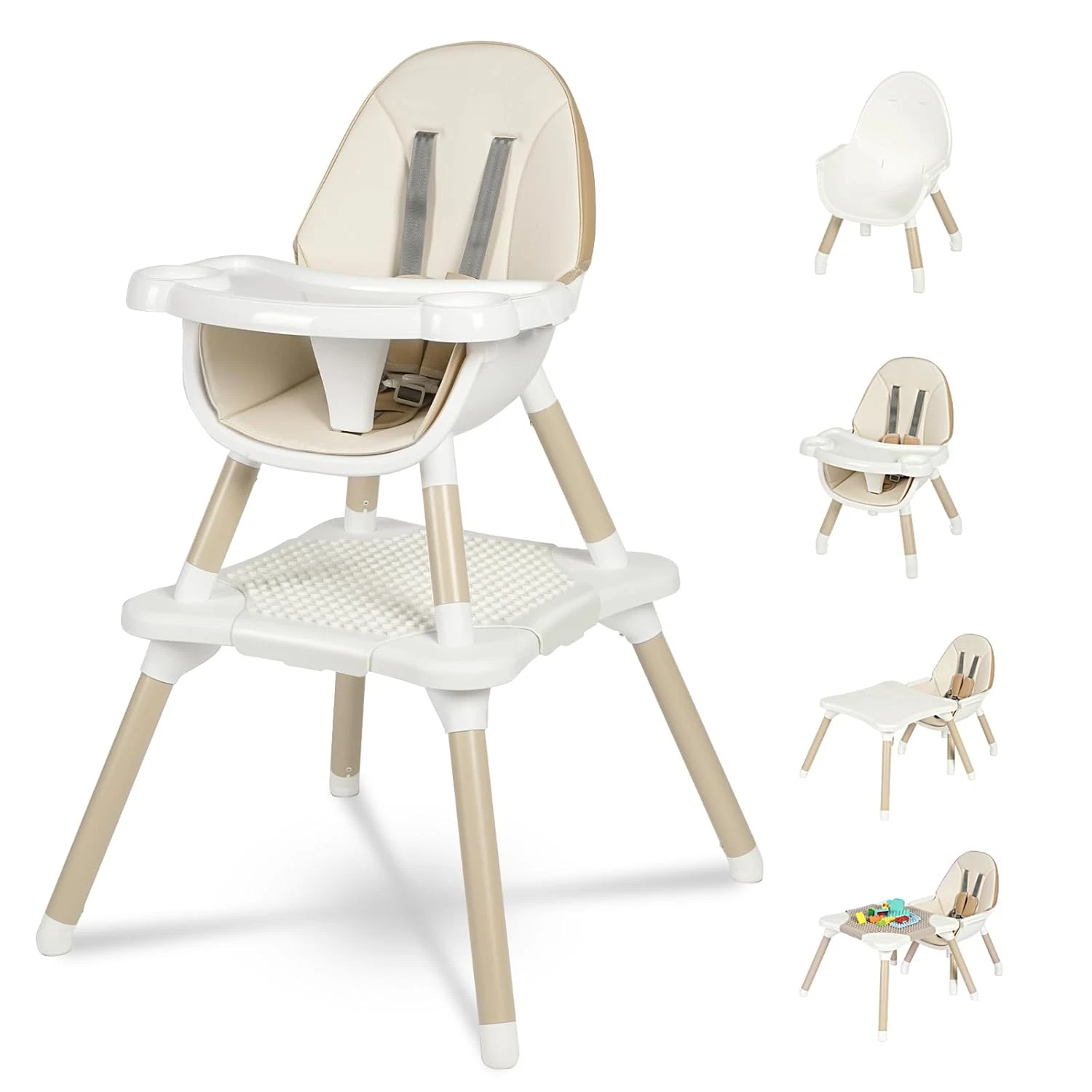 6 in 1 Baby High Chair,Convertible High Chairs for Babies and Toddlers/Booster S
