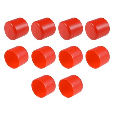 Screw Thread Protector, 34mm ID Round End Cap Cover Red Tube Caps 10pcs