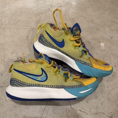 Nike Boys Kyrie Flytrap 6 DQ8094-700 Yellow Blue Basketball Shoes Size 5.5Y