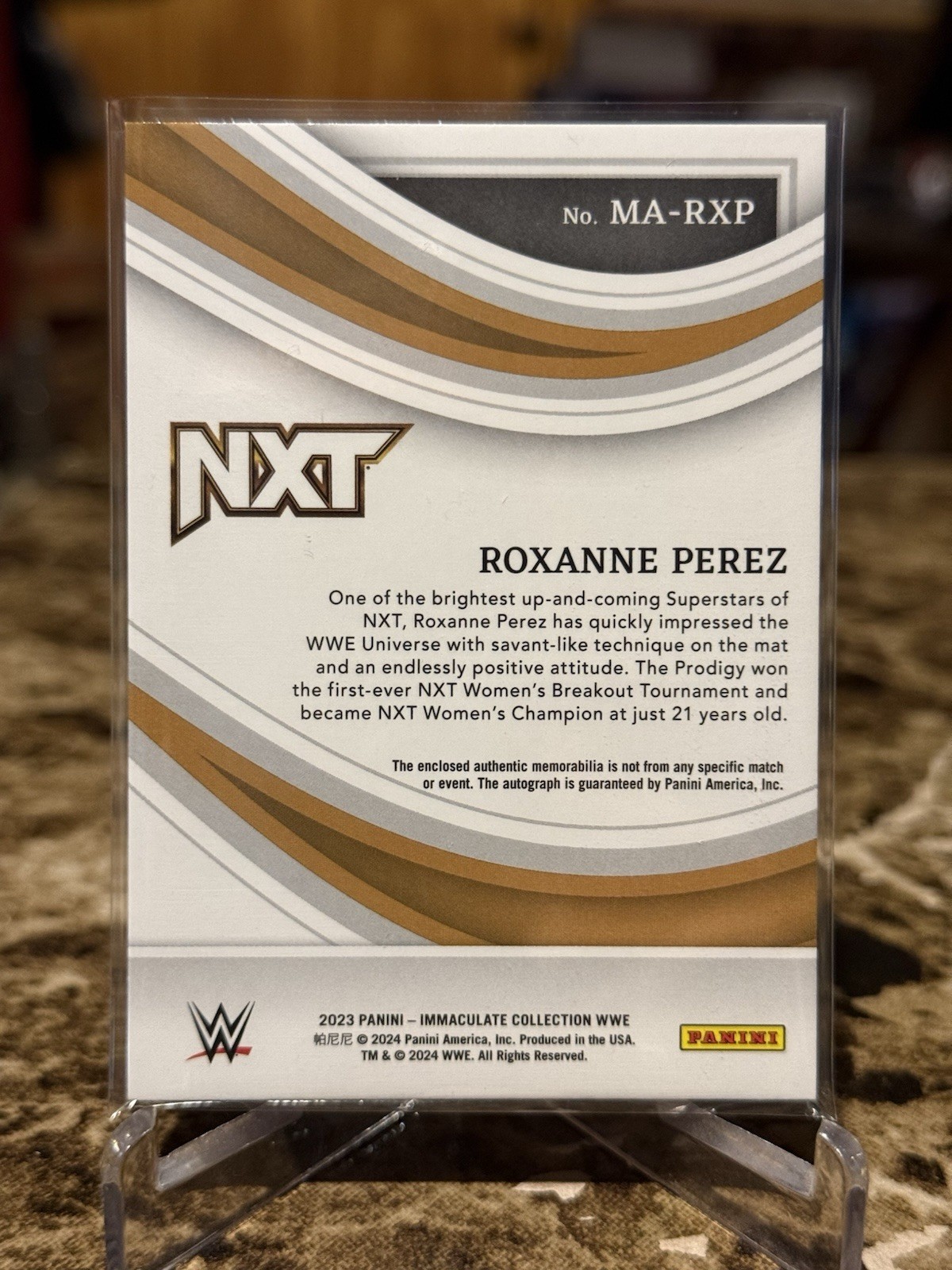2023 Panini Immaculate WWE Roxanne Perez /99 Memorabilia Auto #MA-RXP view 2