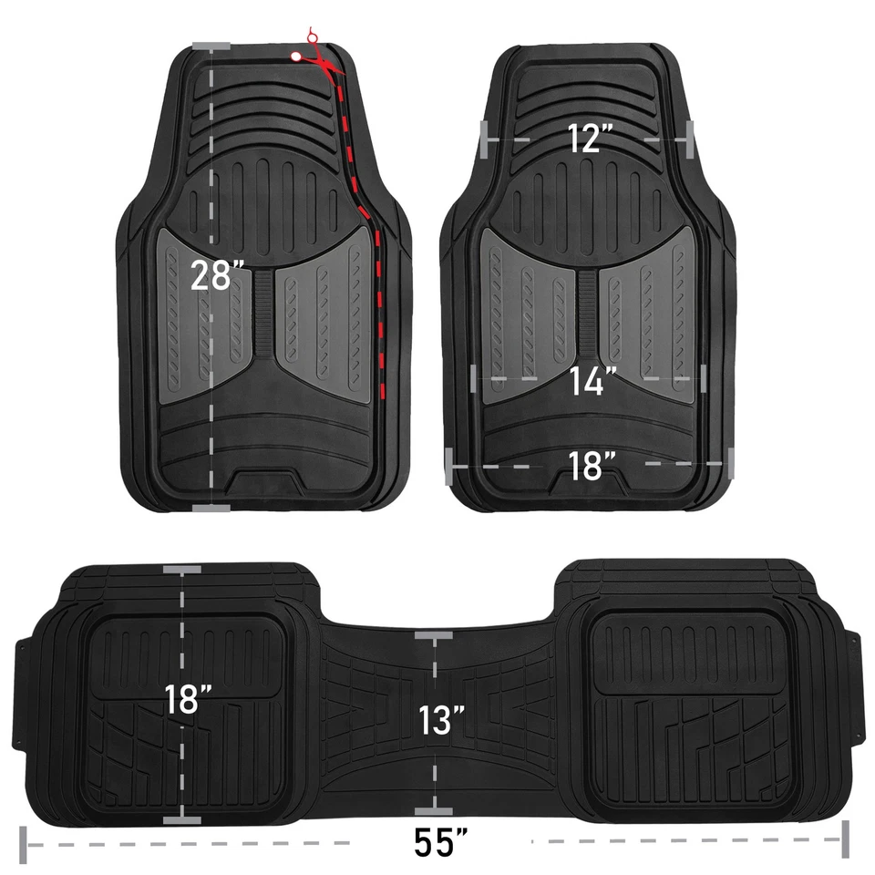 FH Group Universal Fit Car Floor Mats for SUV, Truck, Van All Weather Mats - Image 2 of 2