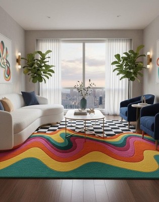 Designer Rug | Irregular Rug | Wool area Rugs | Living Room Rug | Tufted A215