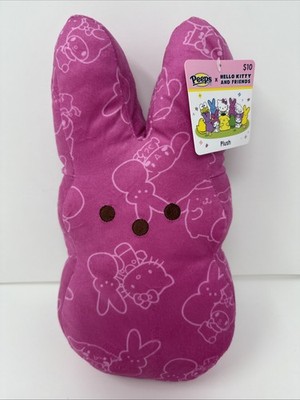 2025 PEEPS Easter Bunny X HELLO KITTY PINK PLUSH All Over Pattern 12'' NEW