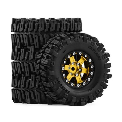 RC Raupen Rad Nabe & Reifen Set 1,3 Zoll für 1/18 TRX4M SCX24 FMS Ascent-18