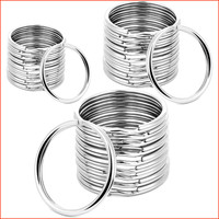 SchlüSselringe Edelstahl 20Mm-30Mm 60 StüCk Runde DIY ZubehöR FüR Handwerk