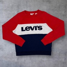 Levi  s Colour Block Embroidered Big Spellout Crewneck Sweatshirt Small