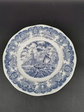Historical Ports of England Plate  Blue White Hull 20cm